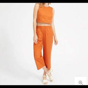Everlane The Clean Cotton Culotte in Rust Orange